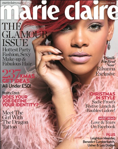 Rihanna for Marie Claire UK Dec. 2010 Talks Eminem & Domestic Abuse