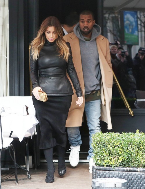 Kim Kardashian & Kanye West Lunch In Paris