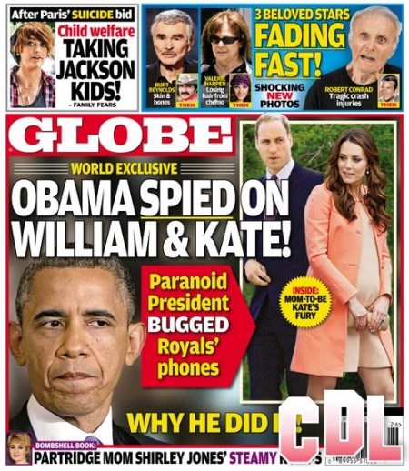 GLOBE: Kate Middleton’s and Prince William’s Fury At President Obama’s Bugging of Royal Phones (PHOTO)