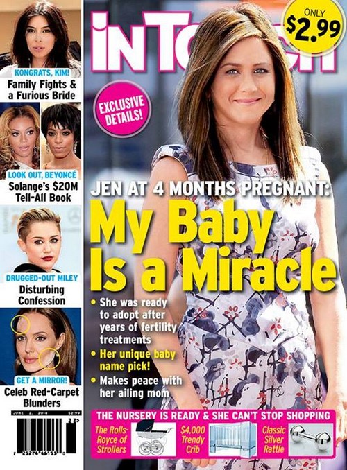 Jennifer Aniston 4 Months Pregnant with "Miracle Baby" - Daddy Justin Theroux? (PHOTO)