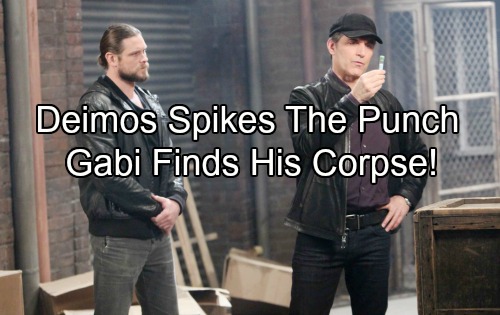 Days of Our Lives Spoilers: Wild Party Ends in Deimos Murder - Gabi Finds Corpse While Nicole and Eric Kiss