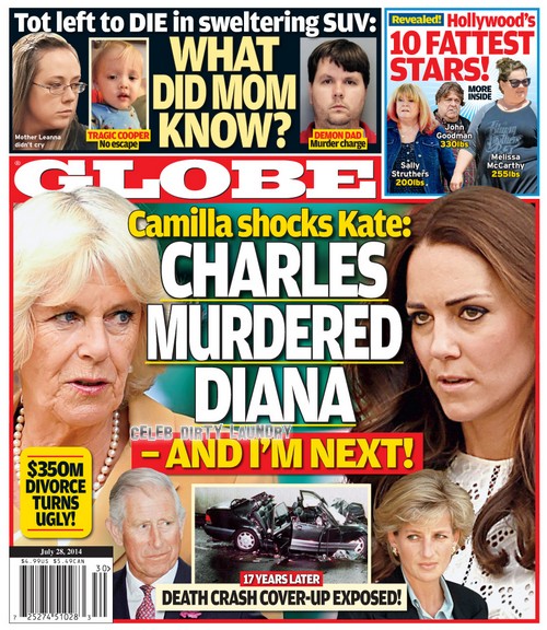 GLOBE Magazine Reports Camilla Parker-Bowles Tells Kate Middleton Prince Charles Murdered Princess Diana, Worried She's Next (PHOTO)