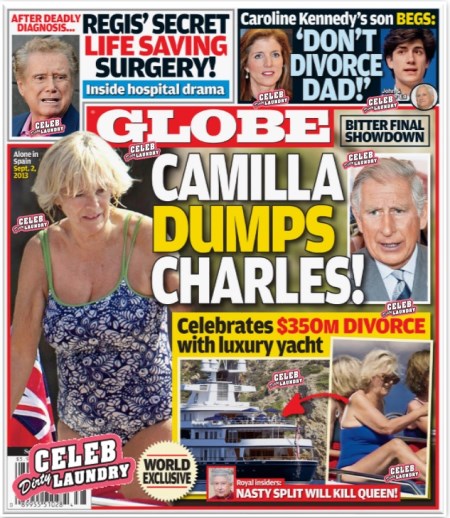 GLOBE: Camilla Parker-Bowles Dumps Prince Charles - Celebrates $350 ...