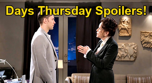 Days of Our Lives Daily Spoilers: Thursday, September 21 - Boss Shock - Feuding Widows - Kayla Demands Answers