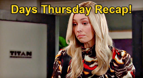 Days of Our Lives Recap Thursday, April 18, Stefan’s Plan to Get Gabi Out of Prison, Theresa Quits After Bella Shutdown
