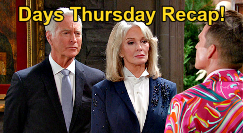 Days of Our Lives Recap: Thursday, March 28 – Guilty Leo Derails Christening, Car Wreck Crisis and Theresa’s Outburst