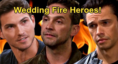 Days of Our Lives Spoilers: 'Cin' Wedding Goes Up In Flames - Jake, Xander & Ben Fire Heroes Rescue Gabi, Sarah & Ciara