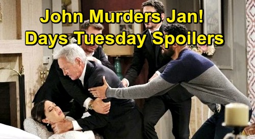 Days of Our Lives Spoilers: Tuesday, November 24 – John Murders Jan, Heather Lindell’s Exit – Shawn & Belle Reunite