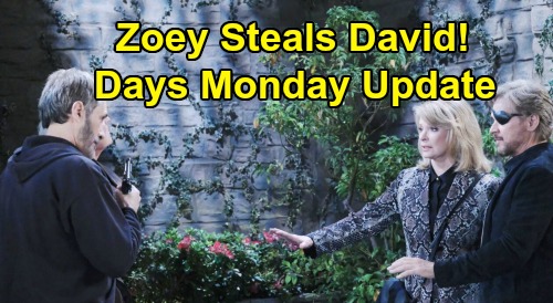Days of Our Lives Spoilers Update: Monday, May 25 – Zoey Steals David - Steve Captures Orpheus – Nicole Betrays Kate
