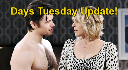 Days of Our Lives Spoilers Update: Tuesday, May 11 – Gabi Panics Over Hot Gift – Nicole & Xander Pity Party – Rafe Date Ruined