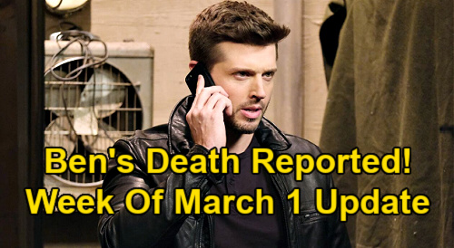 Days of Our Lives Spoilers Update: Week of March 1 – Ciara Sobs Over Ben's Tragic Death Report – Xander’s Kilt Disaster