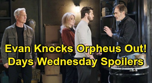 Days of Our Lives Spoilers: Wednesday, October 28 – Evan Knocks Orpheus Out – Kate Shoots Clyde – Stefano Clone Stuns Kayla