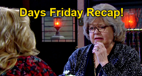 Days of Our Lives Spoilers: Friday, March 11 Recap – Bonnie Plays Matchmaker for Nancy & TR – Lani Bonds with Bio Dad