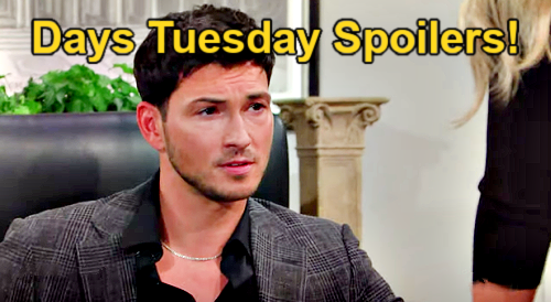 Days of Our Lives Spoilers: Tuesday, April 23, Theresa Tempts Alex, Eric Corners Sloan, Nicole & Brady Reconnect