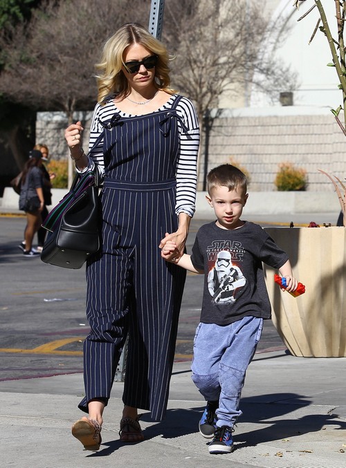 Exclusive... January Jones Takes Her Son To The Movies