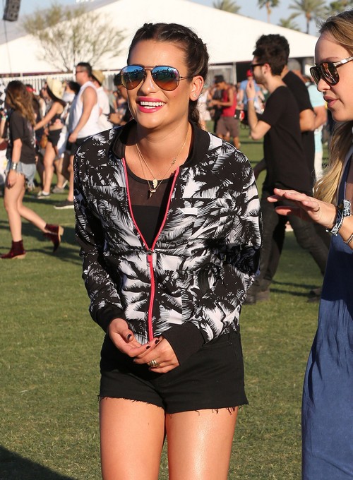 Lea Michele Stays Comfortable In Her Fabletics Outfit At Coachella