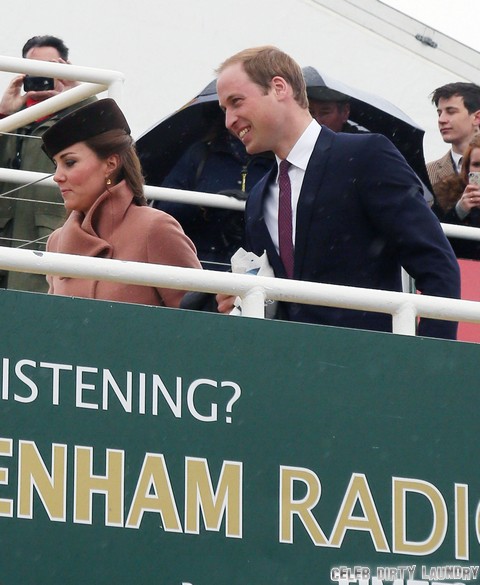 Kate Middleton Shows Baby Bump With Prince William At The Cheltenham Festival Horse Races (Photos)