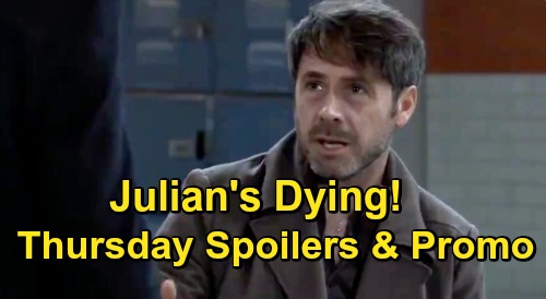 General Hospital Spoilers: Thursday, December 17 – Julian Begs for Help as Death Nears – Raging Michael Punches Chase