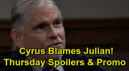 General Hospital Spoilers: Thursday, December 3 – Cyrus Blames Julian – Laura’s Lie Exposed – Martin Gets a Suspicious Request