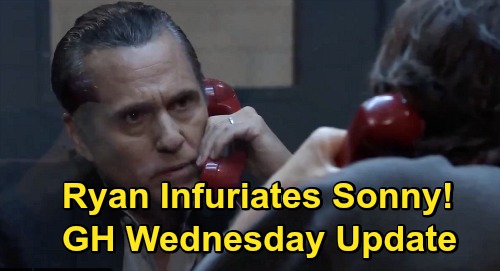 General Hospital Spoilers Update: Wednesday, November 4 – Ryan Infuriates Sonny - Finn’s Alex Alarm Bells – Maxie Schools Peter