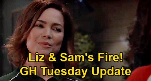 General Hospital Spoilers Update: Wednesday, July 6 – Liz & Sam’s Fire – Joss's Wild Wedding News – Maxie Can’t Resist Louise