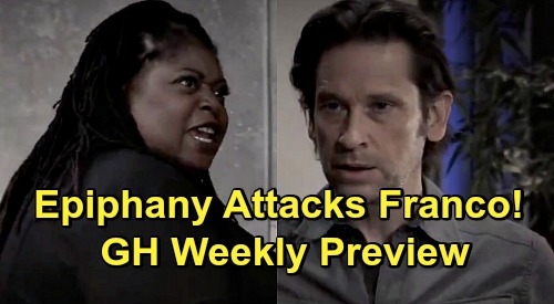 General Hospital Spoilers: Week of October 26 Preview - Epiphany Blasts Franco - Ava's Knife - Peter’s Ghostly Phone Call