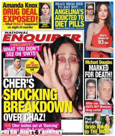 National Enquirer: Cher's Shocking Breakdown Over Chaz (Photo)
