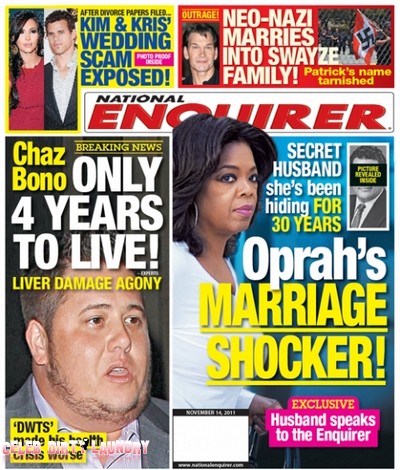 National Enquirer: DWTS' Chaz Bono Has Only Four Years To Live (Photo)