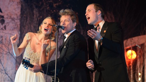 Kate Middleton Missing as Prince William Sings 'Livin' On A Prayer' With Taylor Swift And Jon Bon Jovi - VIDEO