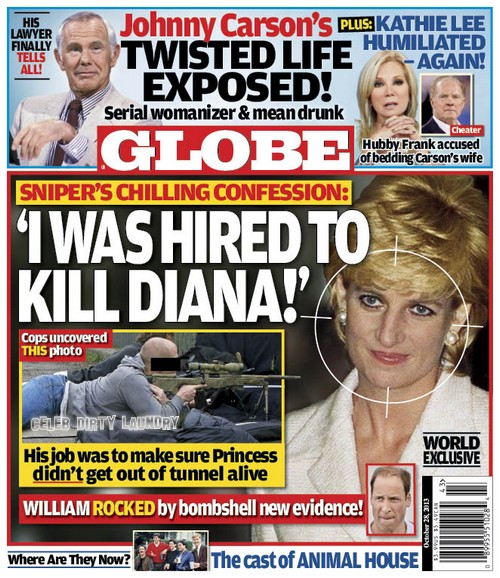 GLOBE: Princess Diana's Assassin's Confession: "I Was Hired To Kill Diana" (PHOTO)