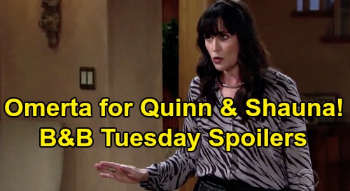 The Bold and the Beautiful Spoilers: Tuesday, August 11 - Quinn Swears Shauna To Secret Silence - Wyatt & Flo Romance Time