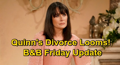The Bold and the Beautiful Spoilers Update: Friday, October 9 – Quinn’s Mess Gets Worse, Divorce Next – Zende Dazzled by Zoe