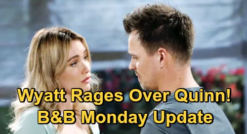 The Bold and the Beautiful Spoilers Update: Monday, October 26 – Wyatt Rages Over Quinn’s Dumpster Fire Life – Zende’s Major Zoe Setback