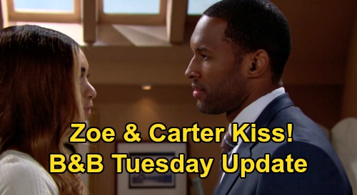 The Bold and the Beautiful Spoilers Update: Tuesday, September 1 – Brooke Rejects Bill – Zoe & Carter Kiss – Ridge & Shauna Fresh Start