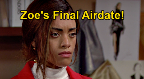 The Bold and the Beautiful Spoilers: Kiara Barnes Final Airdate Revealed – Zoe Dumps Carter, Leaves Town