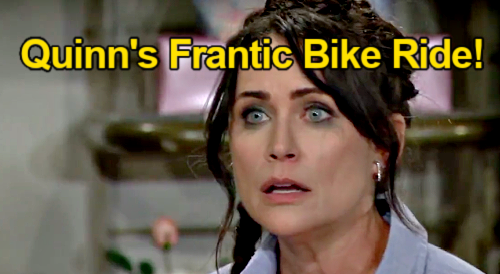The Bold and the Beautiful Spoilers: Quinn’s Frantic Bicycle Ride – Rushes to Stop Carter & Paris’ Wedding Vows