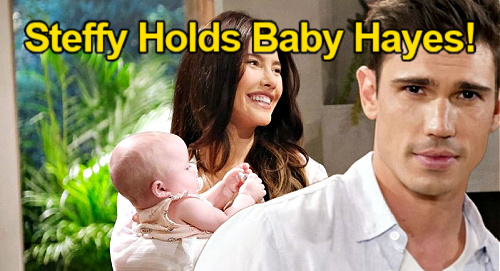 The Bold and the Beautiful Spoilers: Steffy Holds Baby Hayes in Emotional Moment – Mom Visits Son Finn Left Behind
