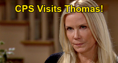 The Bold and the Beautiful Spoilers: Thomas Gets Child Protective Services Visit – Ridge Grills Brooke Over Reporting Son