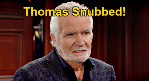 The Bold and the Beautiful Spoilers: Thomas Snubbed, Last to Know About Eric’s Fatal Condition?