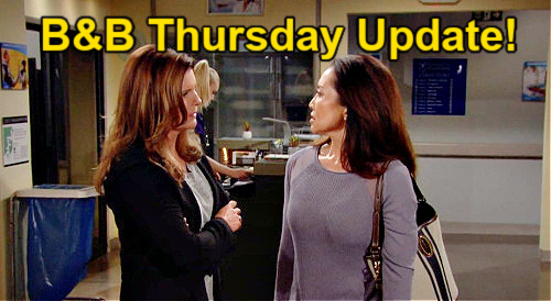 The Bold and the Beautiful Spoilers: Thursday, April 7 Update – Finn’s Moms Hospital Feud – Taylor Finds Sheila & Li Fighting