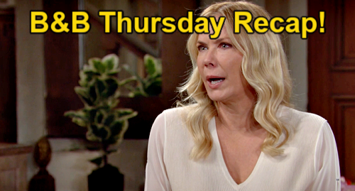 The Bold and the Beautiful Spoilers: Thursday, January 20 Recap – Brooke Panics Over Kiss Witness – Carter Home Alone with Paris