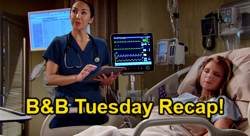 The Bold and the Beautiful Spoilers: Tuesday, September 7 Recap – Finn Awaits Sheila’s Test Results – Steffy’s Hospital Outburst