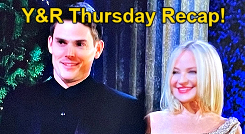 The Young and the Restless Recap: Thursday, March 23 – Sharon Is Adam’s Date for Gala – Sally’s Baby Bump Debut