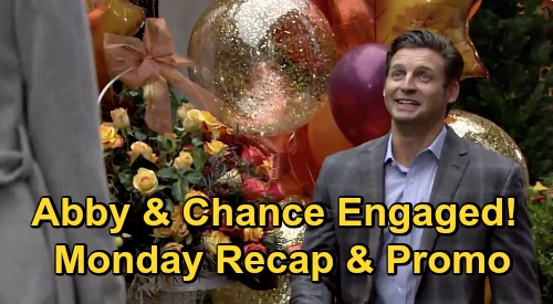 The Young and the Restless Spoilers Recap: Monday, November 9 - Chance Shot Protecting Adam - Abby Engaged - Chelsea Escapes