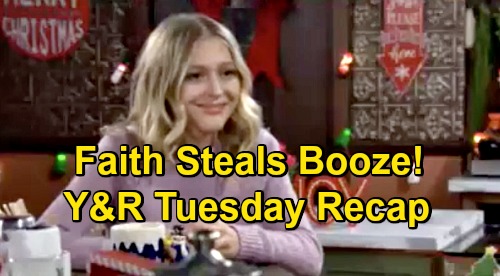 The Young and the Restless Spoilers Recap: Tuesday, December 29 - Faith Steals - Jack Overhears Sally's Sad Saga - Nate Cut Short