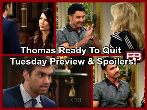 The Bold and the Beautiful Spoilers: Thomas Blows Up at Steffy, Can’t Accept Her as Boss – Brooke Shares Struggles with Bill
