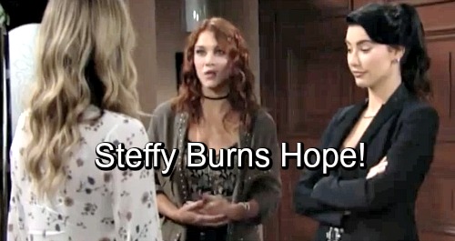 The Bold and the Beautiful Spoilers: Steffy Burns Hope For Judging, Neglecting Sally - Steffy Shows Hope Who's Boss