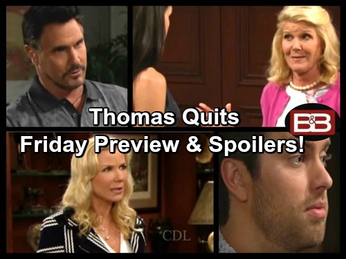 The Bold and the Beautiful Spoilers: Thomas Leaving Forrester Creations – Bill Ready for Ridge to Crash and Burn