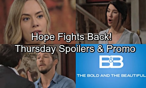 The Bold and the Beautiful Spoilers: Thursday, May 10 – Hope and Steffy Feud Over Husband-Stealing – Liam Tells Ridge to Back Off