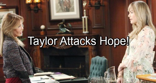 The Bold and the Beautiful Spoilers: Liam Defends Hope From Taylor's Attack, Reveals Steffy's Mom Shot Bill